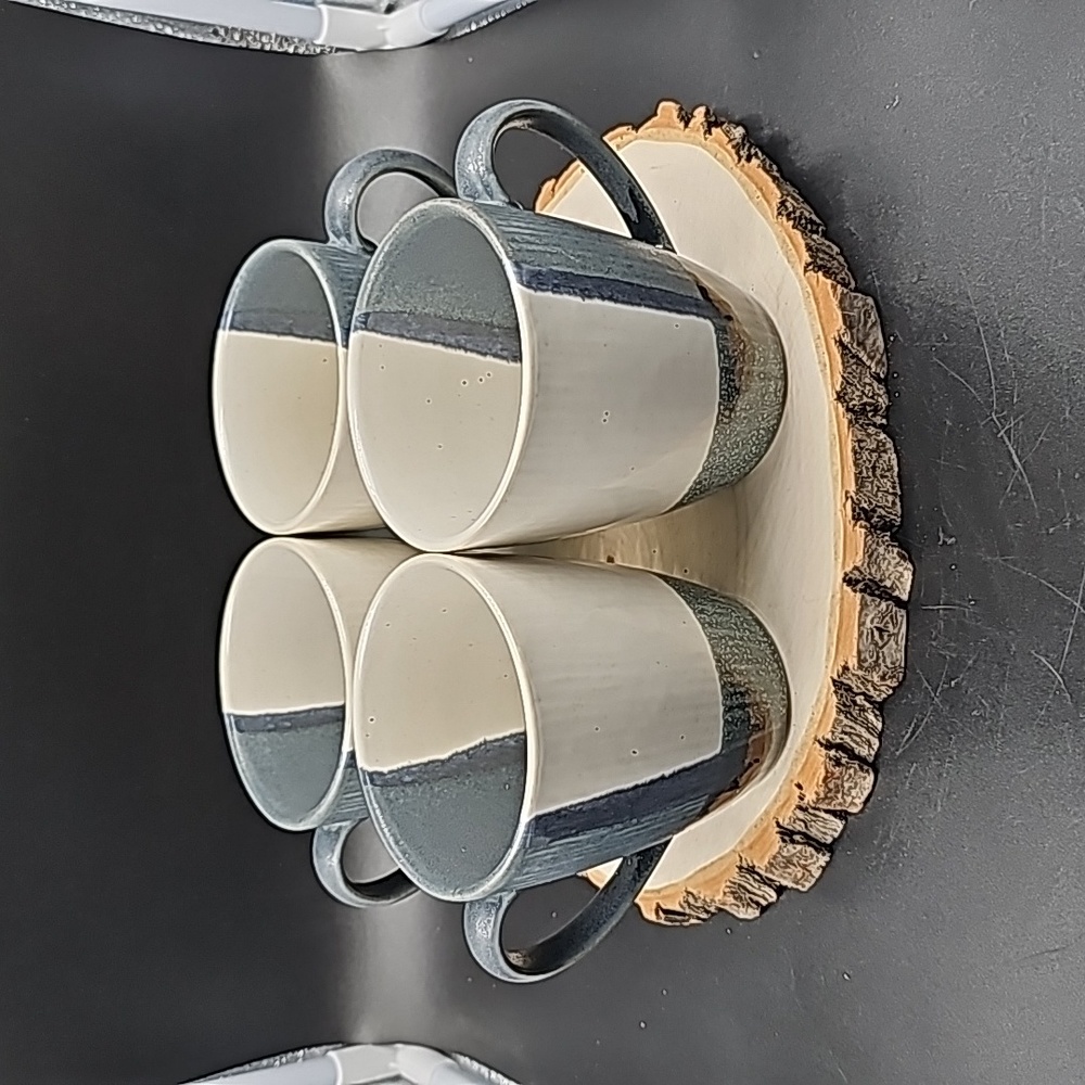 Set of 4 Sango Odyssey Blue Mugs